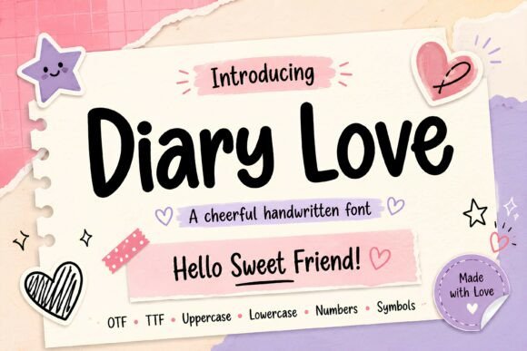 Diary Love: A Handwritten Font for Warmth and Whimsy